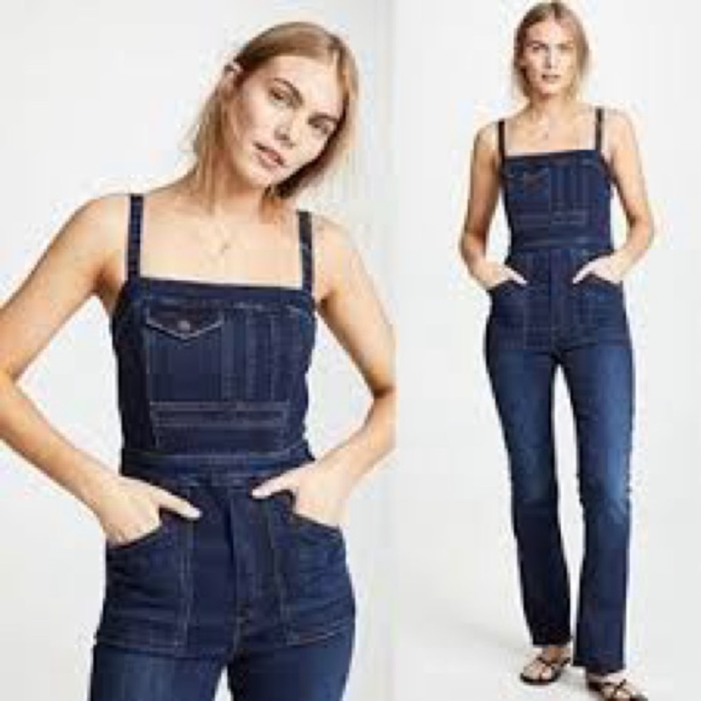 NWOT Mother The Pocket Hustler Denim Overall in Up Your Alley 32